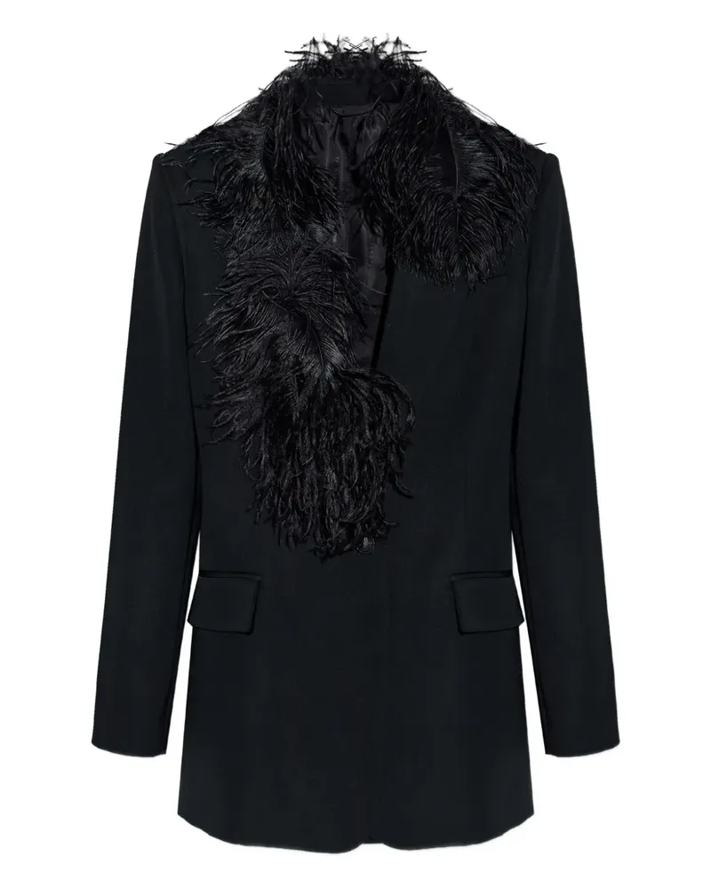ATTICO Jacke mit Federbesatz - Schwarz Schwarz