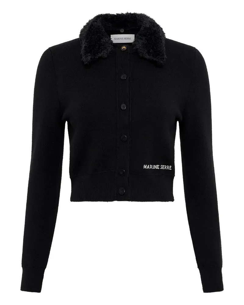 Marine Serre Cardigan im Cropped-Design - Schwarz Schwarz