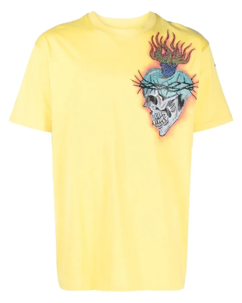 Philipp Plein T-Shirt mit Tattoo-Print - Gelb Gelb