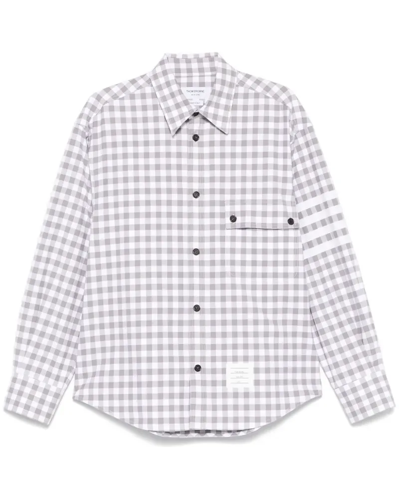Thom Browne Hemd mit Vichykaro - Grau Grau