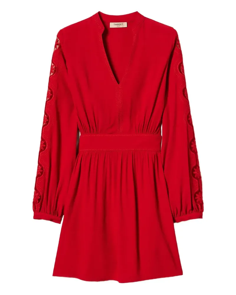 Twin-Set Kleid mit V-Ausschnitt - Rot Rot