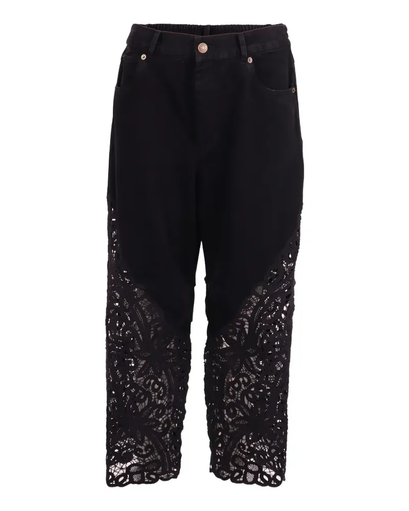 Sea guipure lace-panelled jeans - Schwarz Schwarz