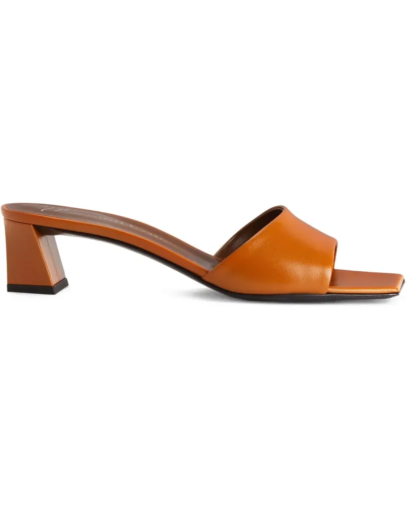 Giuseppe Zanotti Talia Mules 45mm - Braun Braun