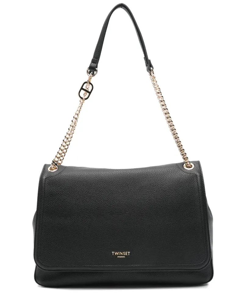 Twin-Set Schultertasche mit Kettenriemen - Schwarz Schwarz