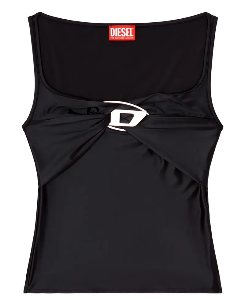 Diesel T-Amai Oberteil mit Twist-Detail - Schwarz Schwarz