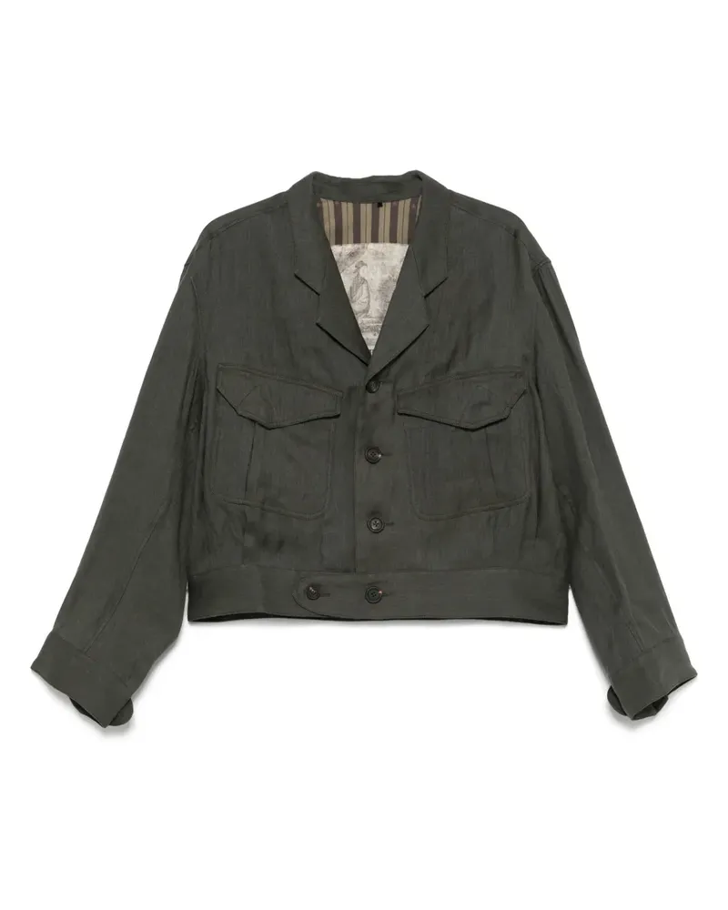 Ziggy Chen Jacke mit fallendem Revers - Grün Grün
