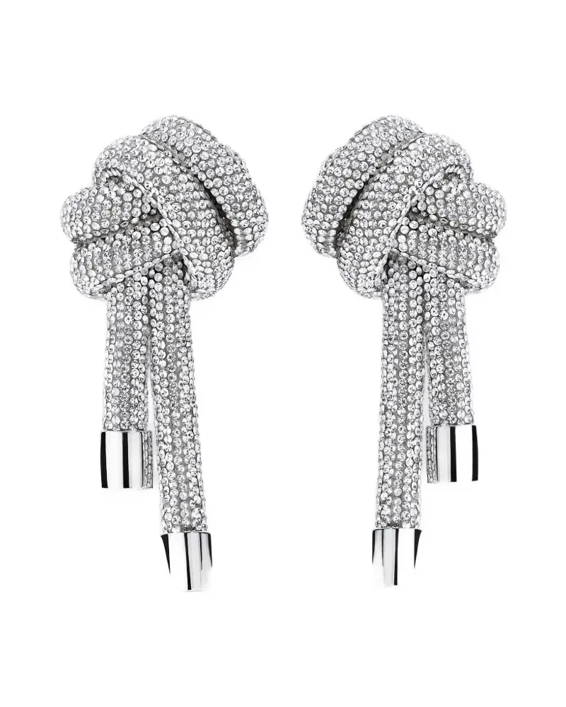 Area crystal knot earrings - Silber Silber