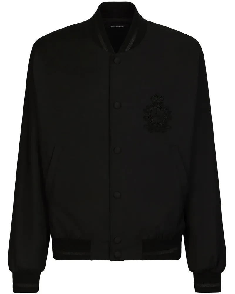 Dolce & Gabbana Bomberjacke mit Wappen-Patch - Schwarz Schwarz