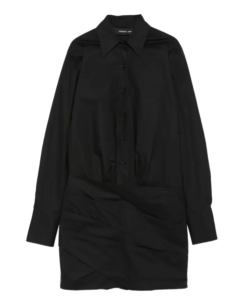 Federica Tosi Drapiertes Minikleid - Schwarz Schwarz