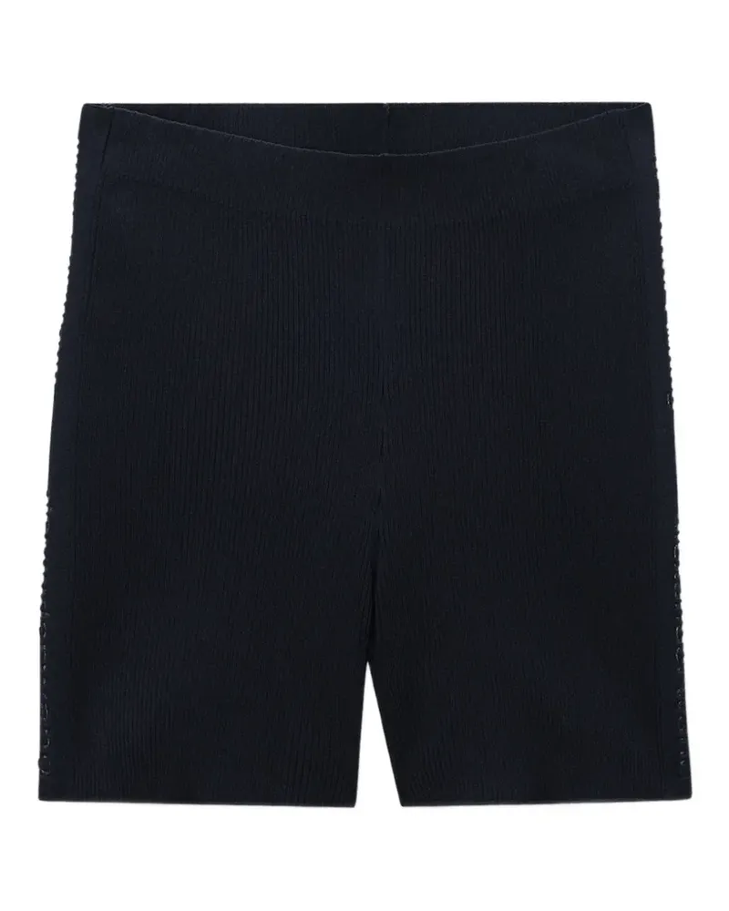 Alexander Wang logo-stripe ribbed mini shorts - Schwarz Schwarz