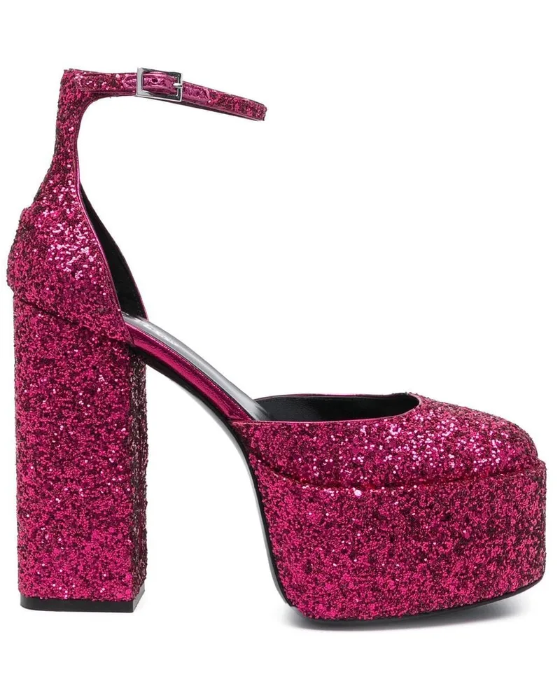 Paris Texas Pumps mit Glitter 140mm - Rosa Rosa