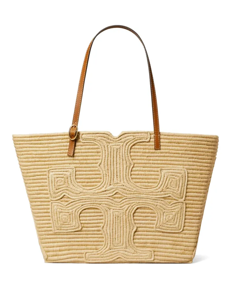 Tory Burch Ella structured straw tote bag - Nude Nude