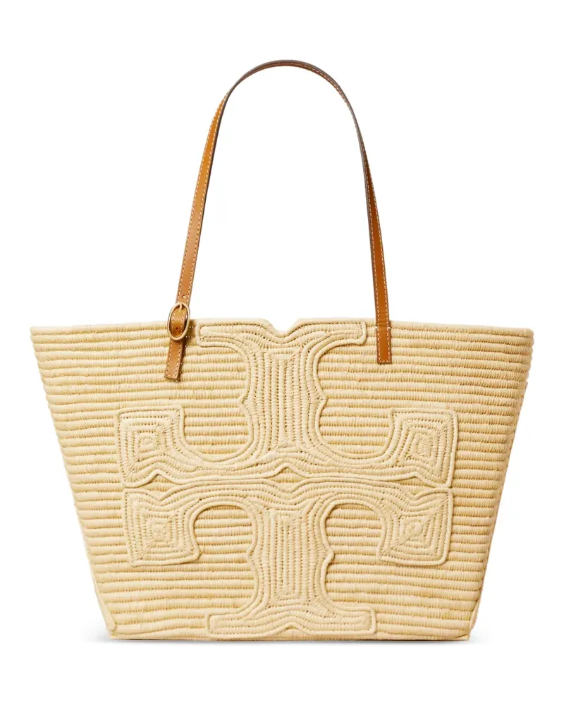 Tory Burch Ella structured straw tote bag - Nude Nude