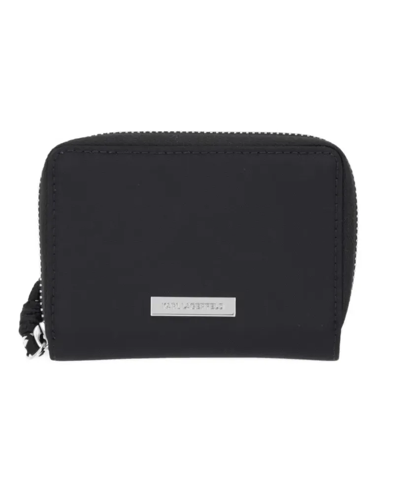 Karl Lagerfeld logo-plaque zip-around wallet - Schwarz Schwarz