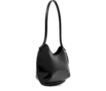 Mittelgroße Horner Schultertasche aus Leder - Schwarz