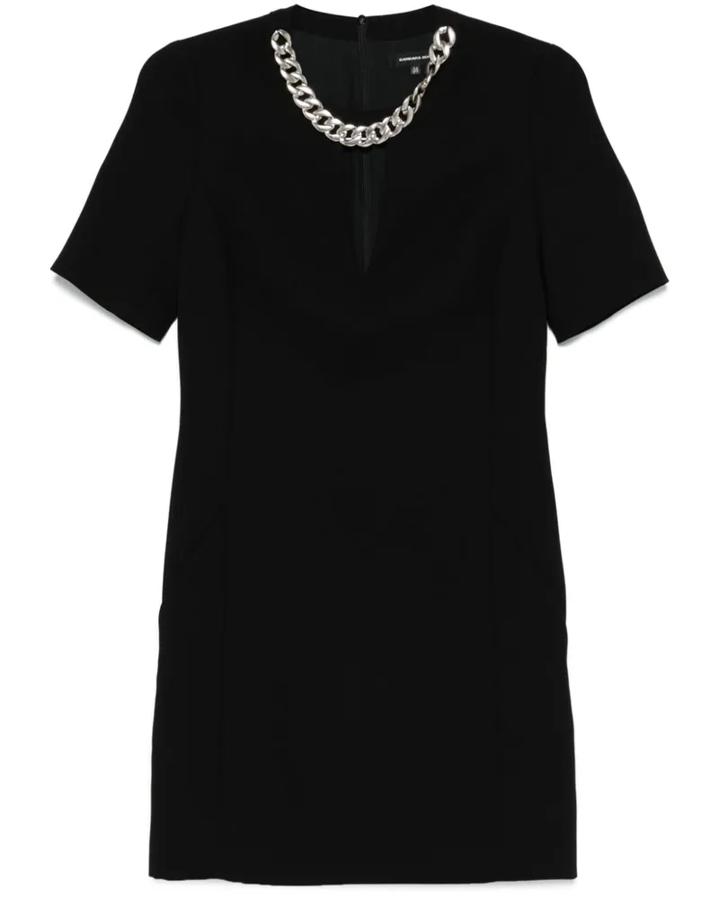 Barbara Bui Kreppkleid mit Schmucksteinen - Schwarz Schwarz