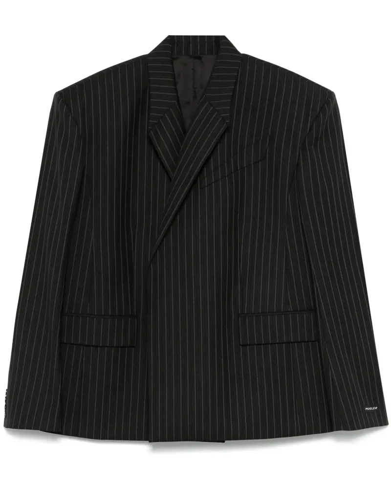 Thierry Mugler Blazer mit Nadelstreifen - Grau Grau