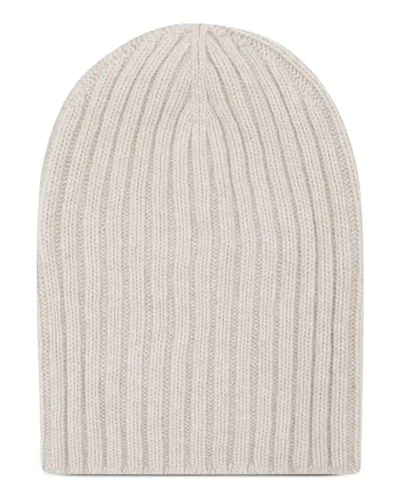 ARAGONA Gerippte Beanie aus Kaschmir - Nude Nude