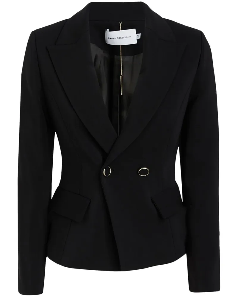 Simona Corsellini Doppelreihiger Blazer - Schwarz Schwarz