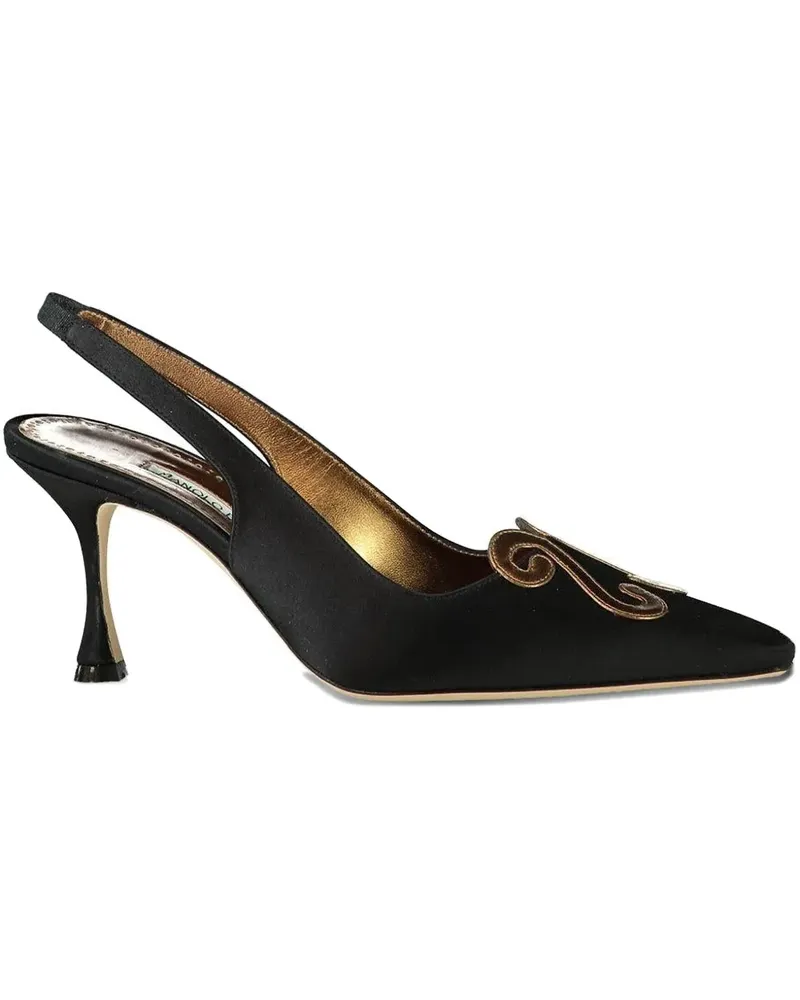 Manolo Blahnik Durbar Slingback-Pumps 70mm - Schwarz Schwarz