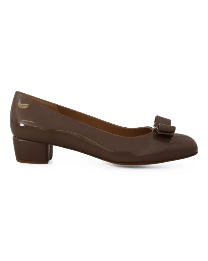Ferragamo Pumps mit Vara-Schleife - Braun Braun
