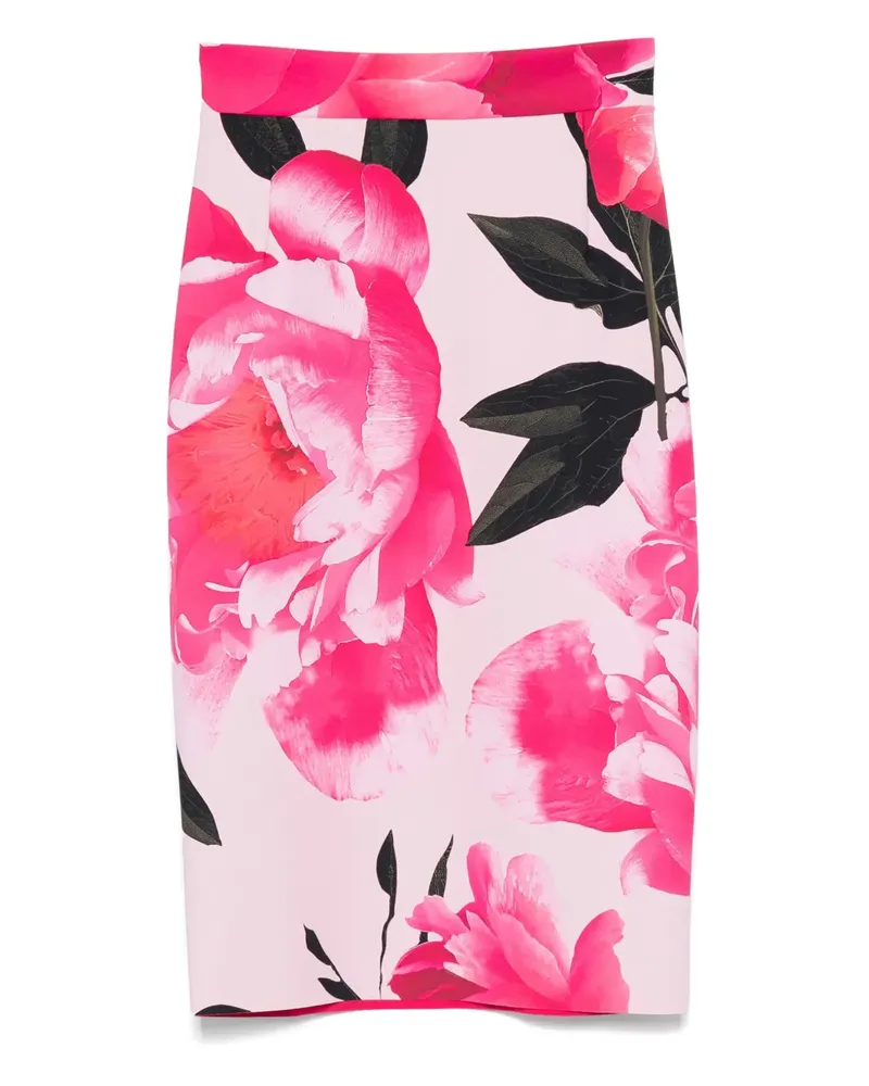 Chiara Boni Midirock mit Blumen-Print - Rosa Rosa