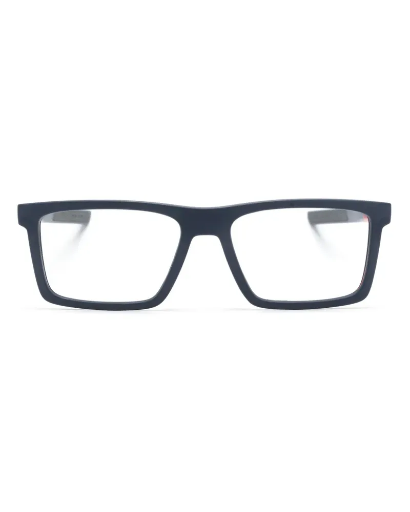 Prada Eckige Brille mit Logo-Gravur - Blau Blau