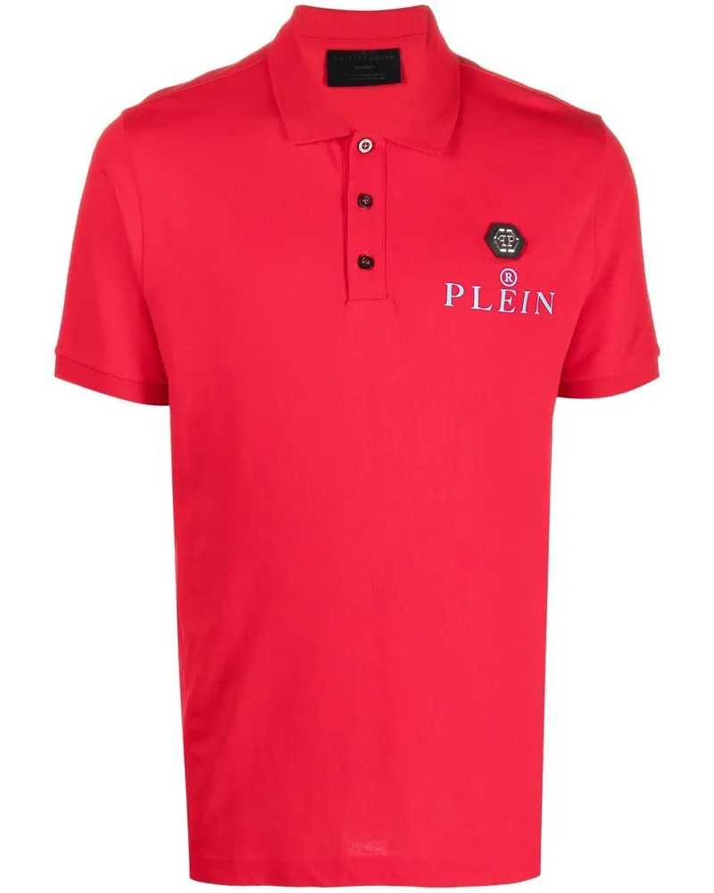 Philipp Plein Poloshirt mit Logo-Schild - Rot Rot
