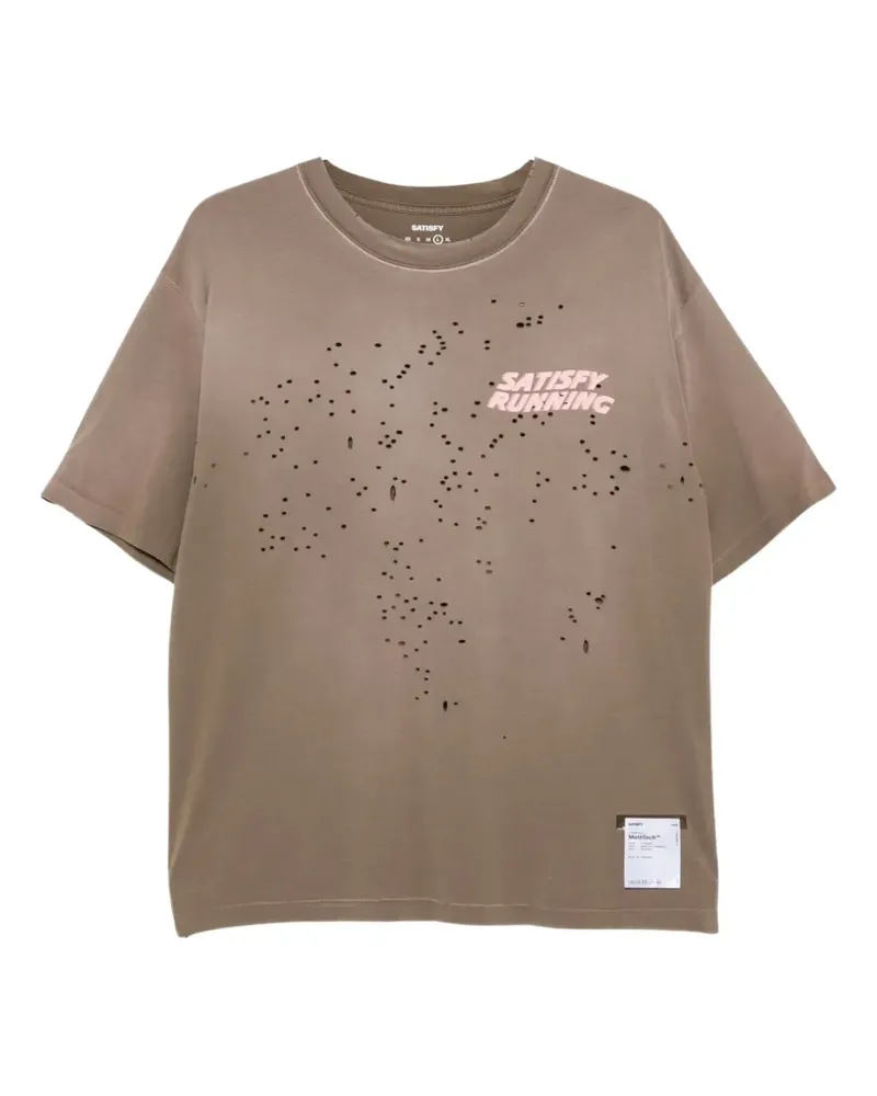 Satisfy MothTech T-Shirt in Distressed-Optik - Nude Nude