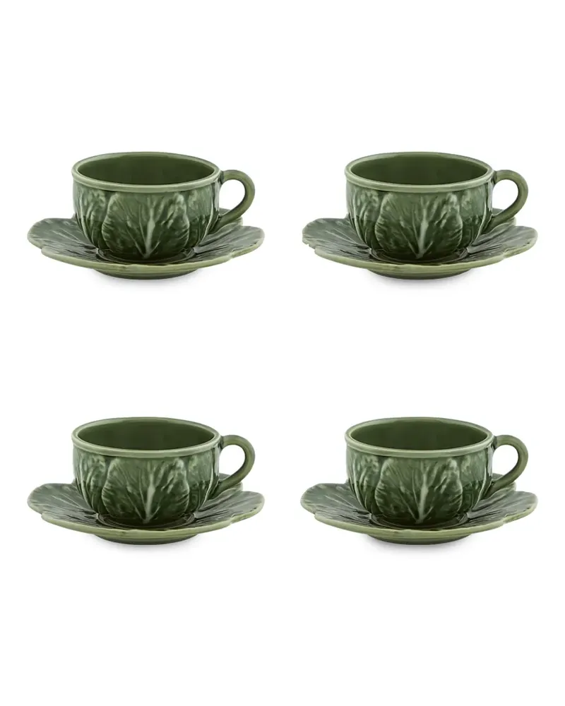 Bordallo Pinheiro cabbage teacups (four-person setting) - Grün Grün