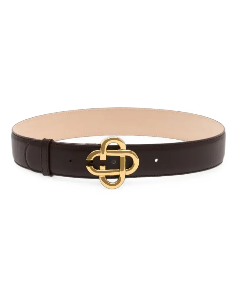 Casablanca Paris CC interlocking-logo buckle leather belt - Braun Braun