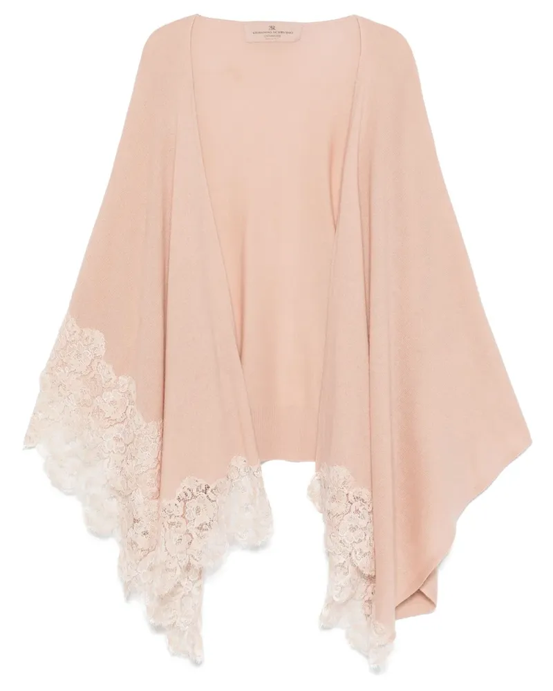 Ermanno Scervino Cape mit Spitzenbesatz - Rosa Rosa