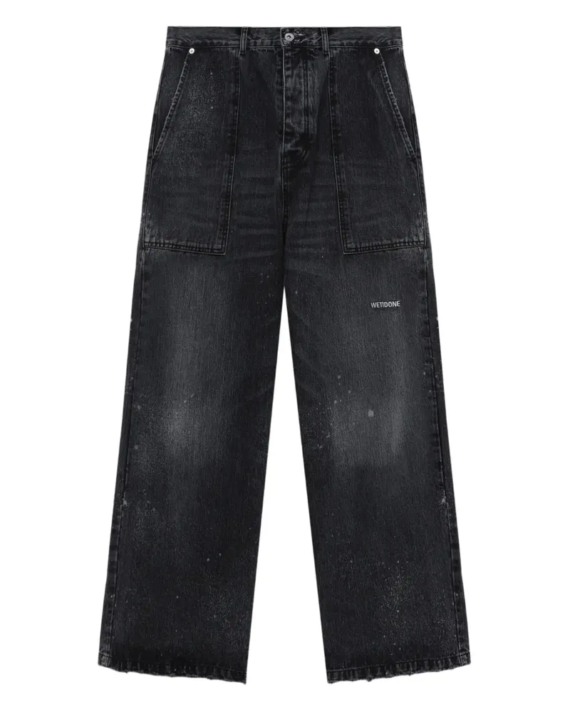 WE 11 DONE Jeans mit aufgesetzten Taschen - Schwarz Schwarz