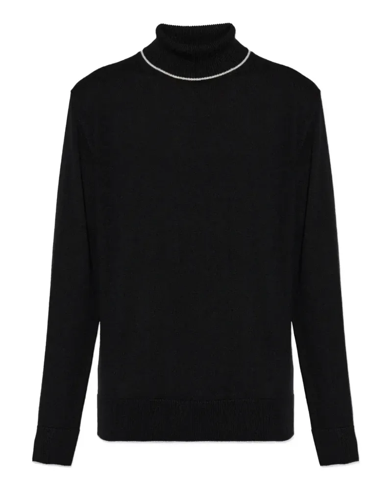 Eleventy contrast-trim roll-neck sweater - Schwarz Schwarz