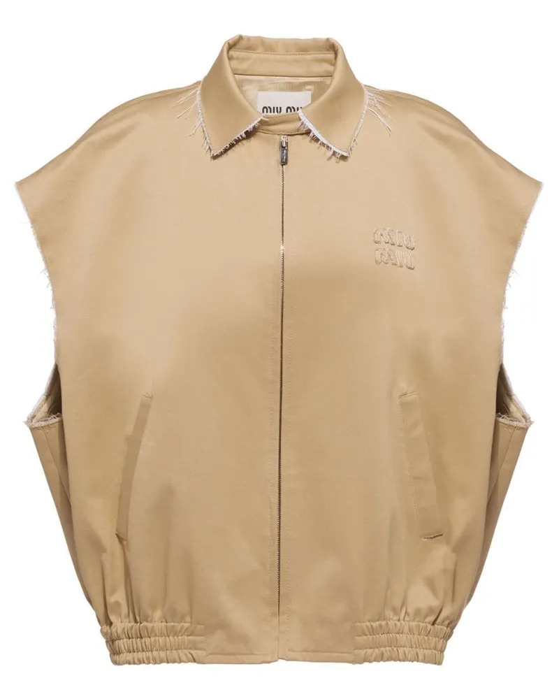 Miu Miu Chino mit Logo-Patch - Nude Nude
