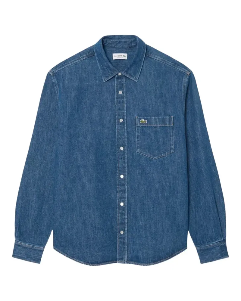 Lacoste Jeanshemd mit Logo-Patch - Blau Blau
