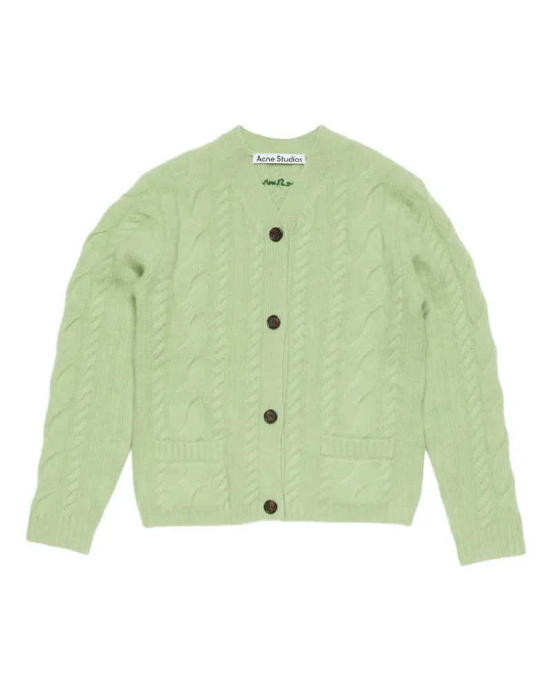 Acne Studios Kaschmircardigan mit Zopfmuster - Grün Grün