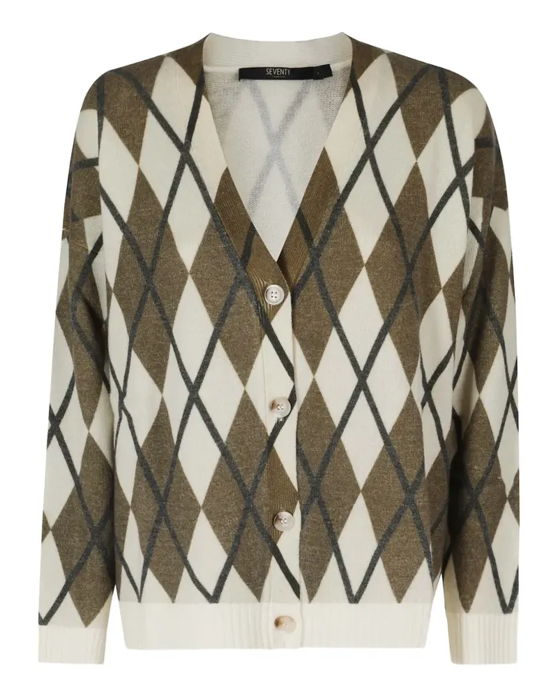 Seventy Midi-Cardigan mit Argyle-Muster - Nude Nude