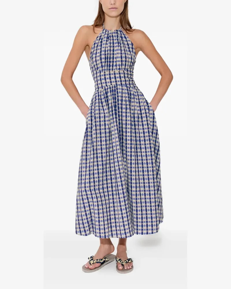 Rosie Assoulin Kleid mit Karomuster - Blau Blau