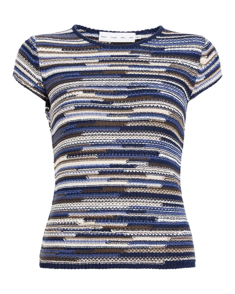 Proenza Schouler Geripptes Veya T-Shirt mit Streifen - Blau Blau