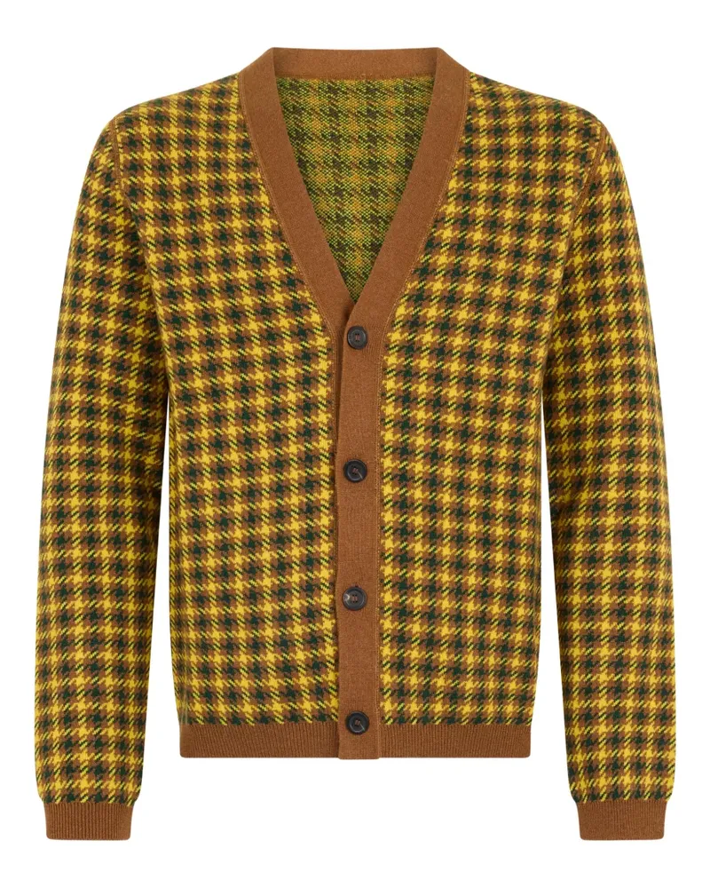 Malo houndstooth cardigan - Gelb Gelb