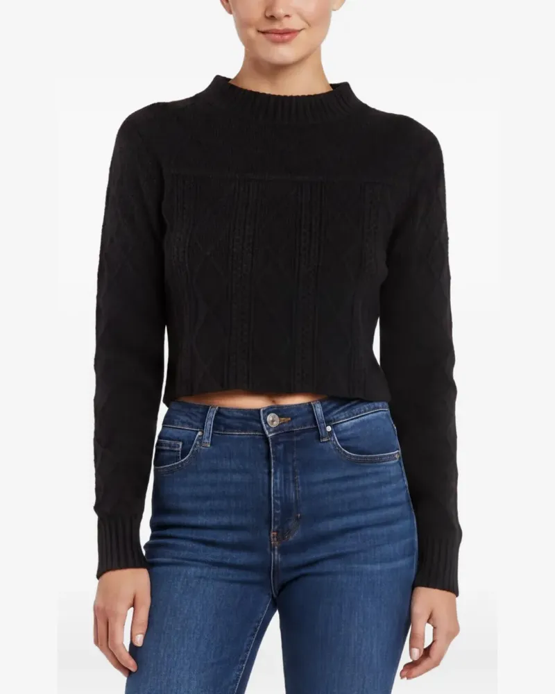 Sandro ribbed-knit cropped sweater - Schwarz Schwarz