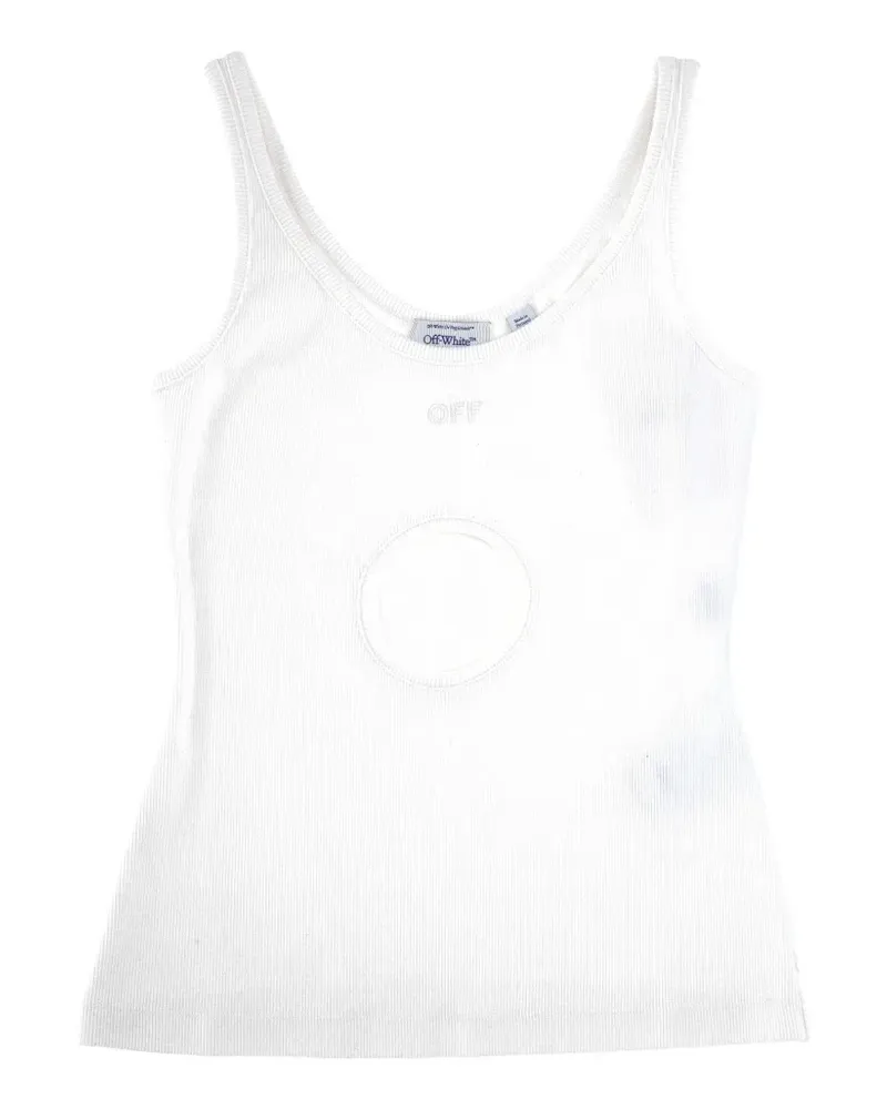 OFF-WHITE Geripptes Oberteil mit Cut-Out - Weiß Weiß