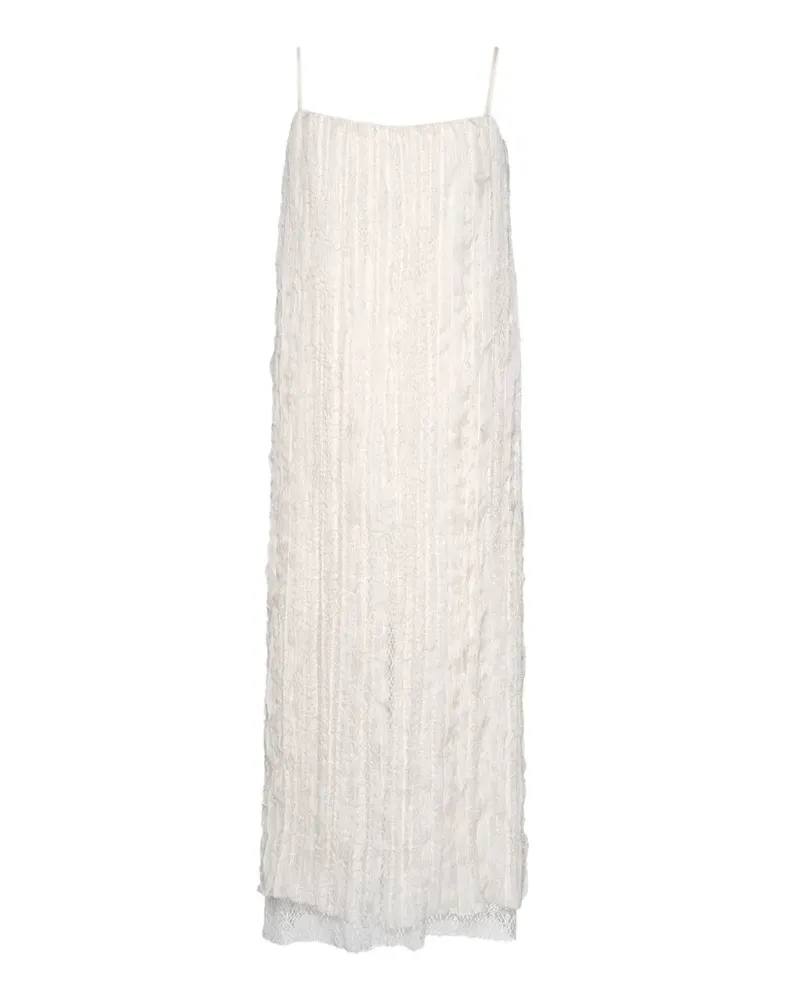 Muller of Yoshiokubo midi Cami ruffled lace-trim dress - Nude Nude