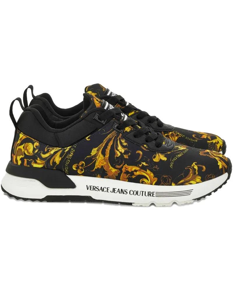 Versace Jeans Sneakers mit Barock-Print - Schwarz Schwarz