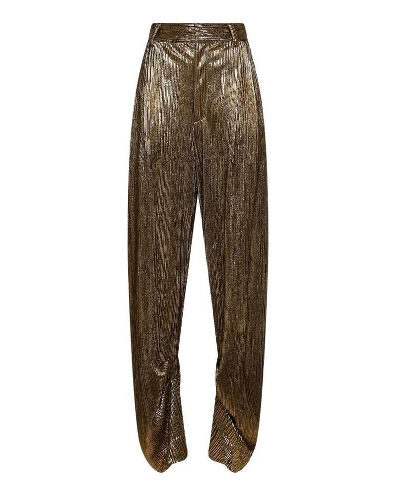 Amen laminated pleated trousers - Gold Gold