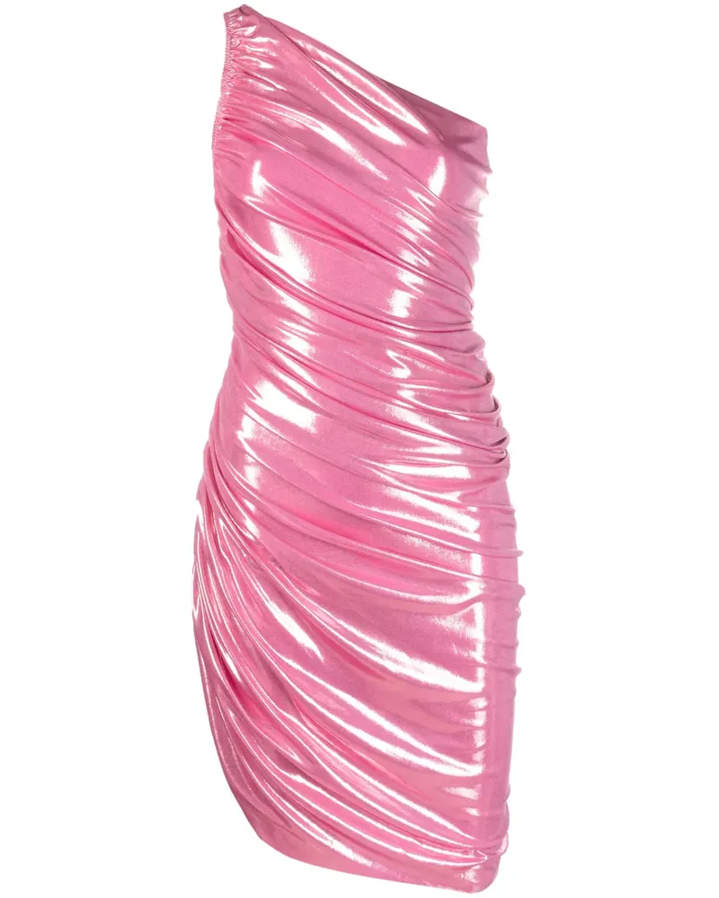 Norma Kamali Asymmetrisches Metallic-Kleid - Rosa Rosa