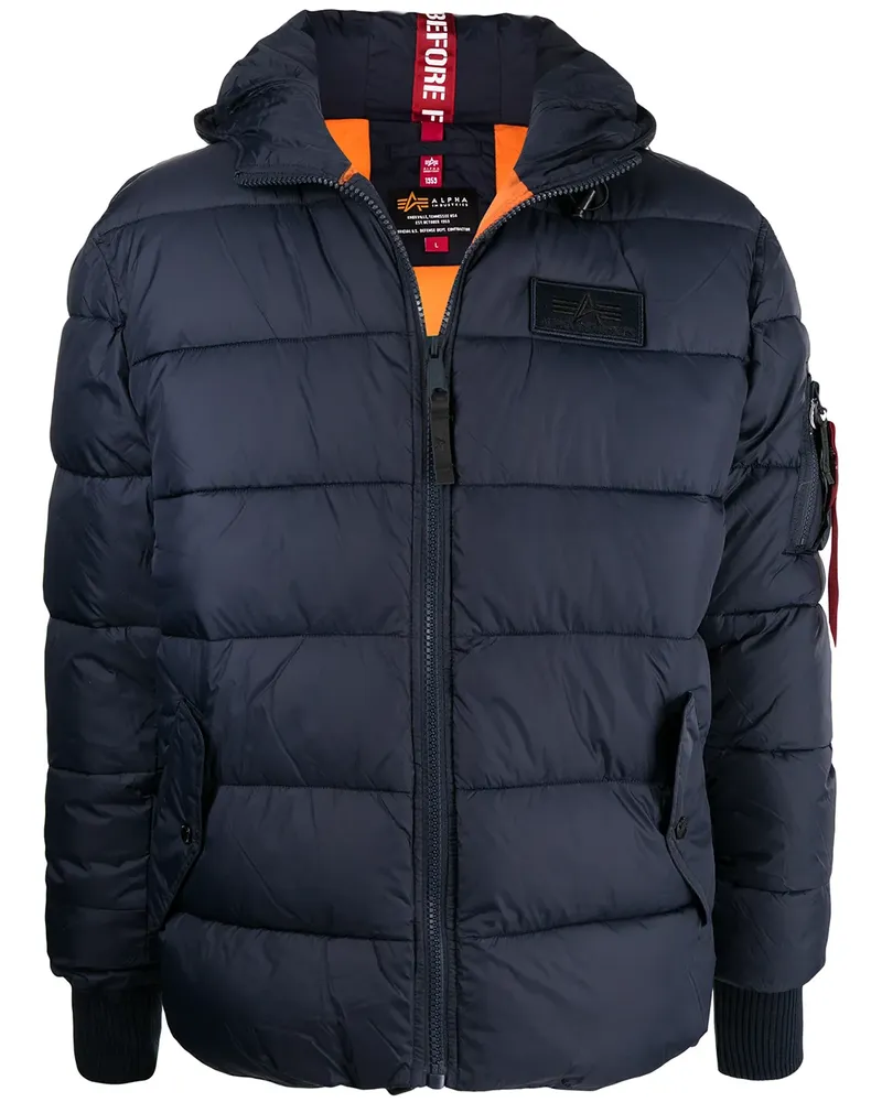 Alpha Industries Gefütterte Jacke mit Logo - Schwarz Schwarz