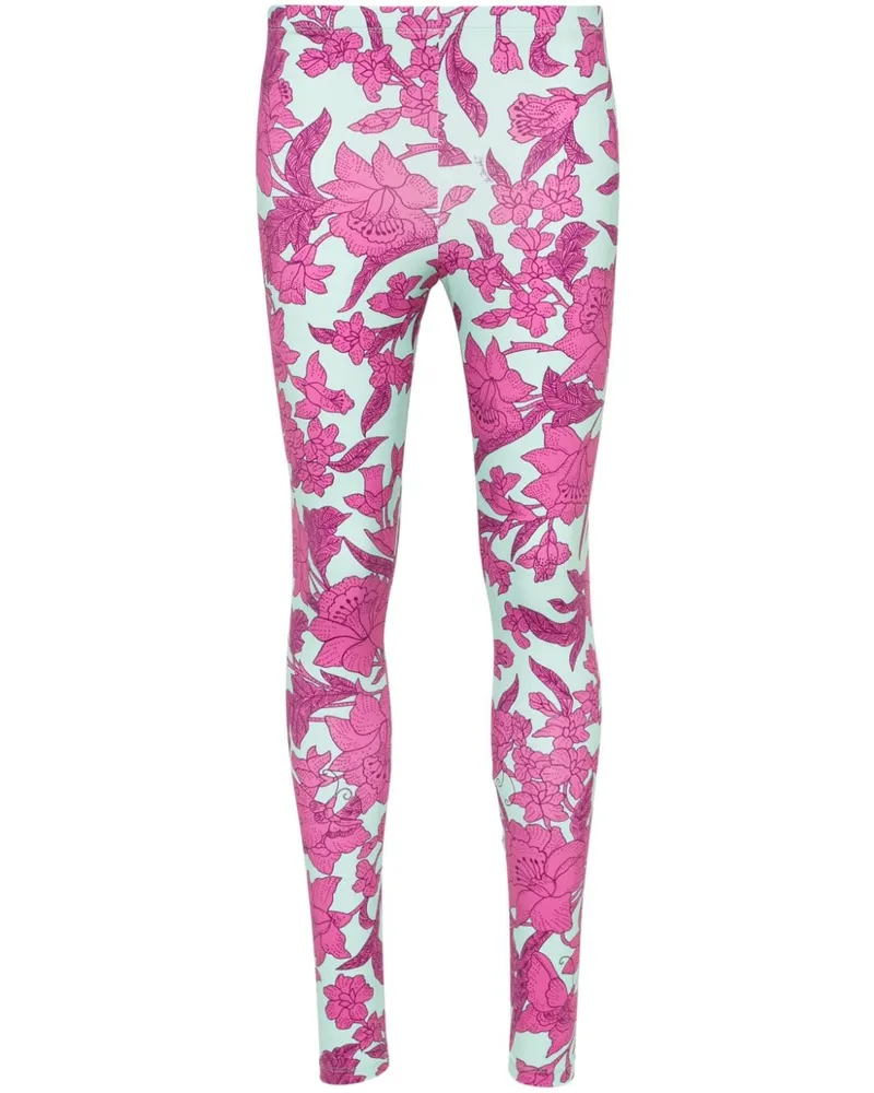 La DoubleJ Leggings mit Blumen-Print Violett