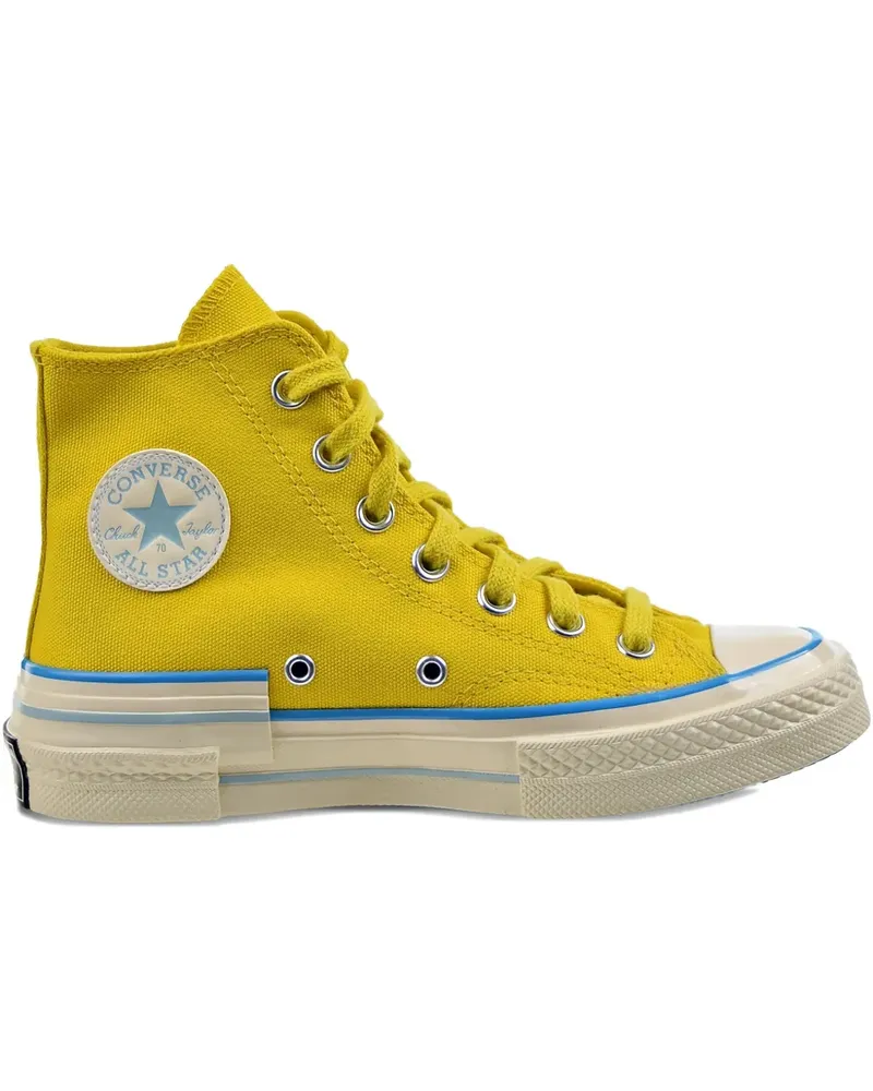 Converse Chuck 70 Hi "Popped Color - Speed Yellow/Sail Blue/Egret" Sneakers - Gelb Gelb
